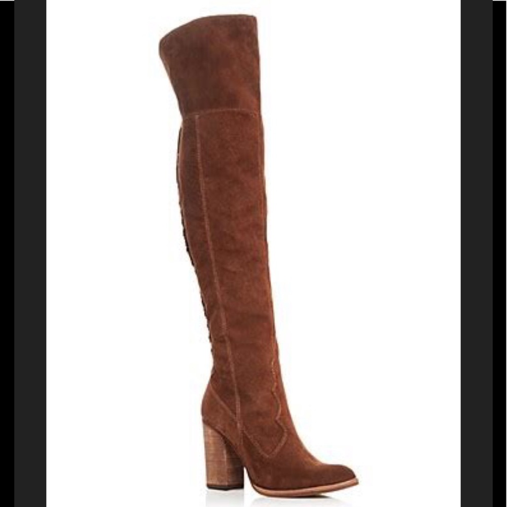 Dolce Vita suede over the knee brown heeled boots - Picture 2 of 12